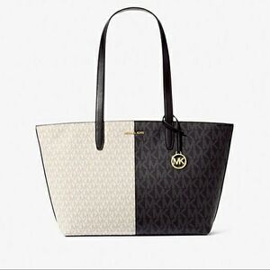 Michael Kors Two-Tone Black and Cream Signature Tote